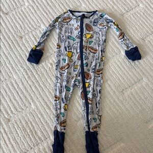 Little Sleepies Gray and Navy Kids Footie Pajama